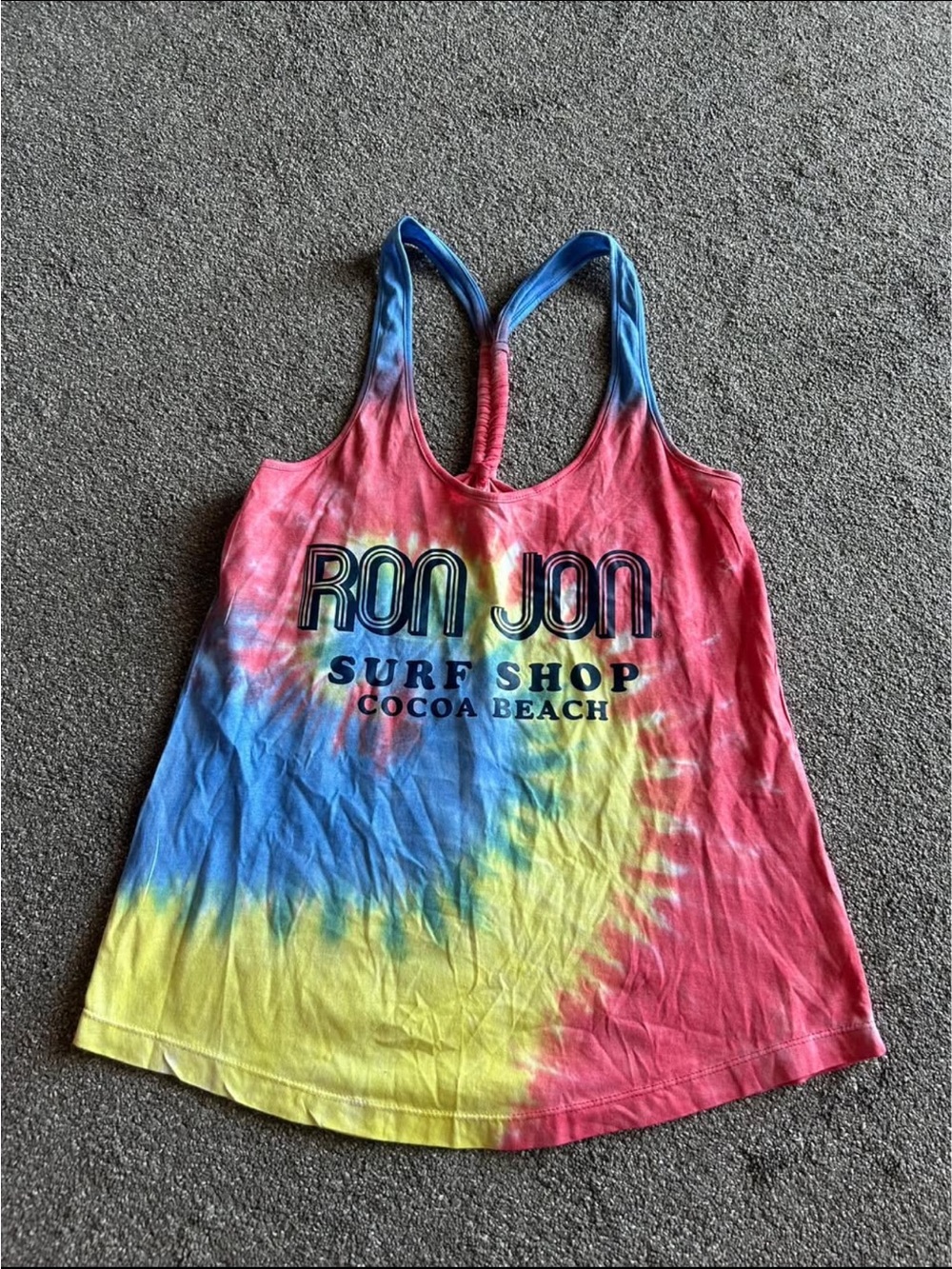 Ron Jon Multicolor Tie-Dye Racerback Tank - Pink Blue Yellow